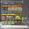 DORCEV 70x72inch Camping Rules Shower Curtain Moose Head Bear Camper Trailer Countryside Forest Bath Curtain Rustic Wood Plank Funny Inspirational Quote Fabric Polyester for Bathroom Decor with Hooks view 1