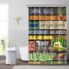 DORCEV 70x72inch Camping Rules Shower Curtain Moose Head Bear Camper Trailer Countryside Forest Bath Curtain Rustic Wood Plank Funny Inspirational Quote Fabric Polyester for Bathroom Decor with Hooks view 3