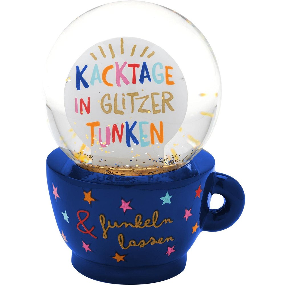 H:PPY life Dream Globe Motif Sparkle Snow Globe, Glass, polyresin, Motif Print, Gift, Decorative Item, 47379