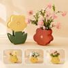 BESPORTBLE Ceramics Flower Arrangement Pot Cute Flower Vase Tabletop Plant Pot for Garden Home Decoration Kids Bedroom Yellow view 2