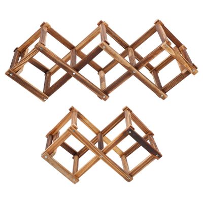VOSAREA 2pcs Wine Rack for Home Bar Foldable Wine Storage Holder Elegant Design for Kitchen Organization