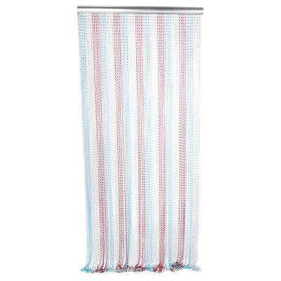 Alvinlite Aluminum Chain Curtain, Door Chain Curtain, Red+Blue+Silver, 85 Inches, Indoor and Outdoor