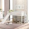 Harper & Bright Designs Twin Size Low Loft Bed with Slide, Wood Low Loft Bed for Kids, Girls, Boys (White) view 4