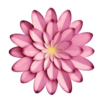 AHYS Metal Flowers Wall Decor Indoor Outdoor Metal Wall Art for Farmhouse Home Living Room Bedroom Bathroom Garden Decor 12 Inch - Pink
