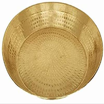 Traditional Brass Atta Parant/Parat Dough Maker Dough Kneader Indian Style Regular Use Brass Parat Size -14 Inch