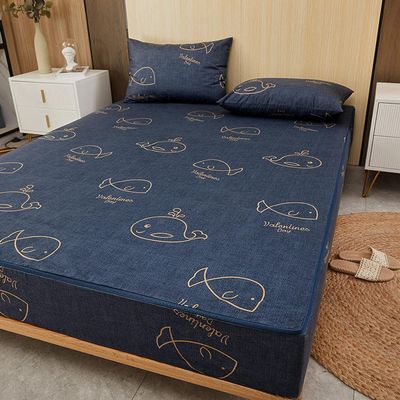 CFYCYHDZHT Bedding Extra Deep Fitted Sheets Waterproof Zipper Cartoon six Sided All Inclusive deep Pocket Fitted Sheets, Mattress Protector for Children's Bedroom Whale 120cmx200cm+15cm