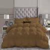 Wega Linen Pinch Pleated Comforter Twin-XL (68'' x 90'') 3PC with Corner Tabs Cotton Premium Baffle Pintuck Comforter Set All Season Goose Down Taupe Decorative Comforter view 1