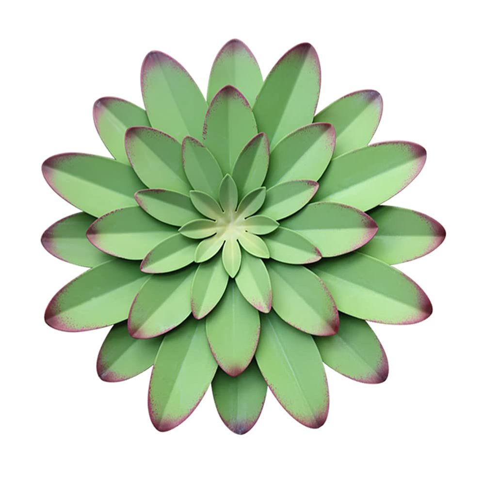 AHYS Metal Flowers Wall Decor Indoor Outdoor Metal Wall Art for Farmhouse Home Living Room Bedroom Bathroom Garden Decor 12 Inch - Green