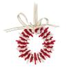 Abbott Collection 27-Wobble-RD Layered Wreath Ornament, Red/Ivory view 1