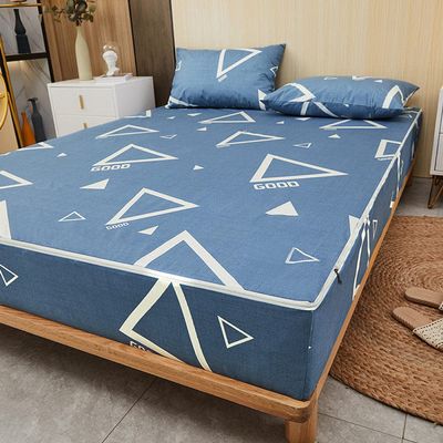 CFYCYHDZHT Cool and Breathable Sheet Waterproof Zipper Cartoon six Sided All Inclusive deep Pocket Fitted Sheets, Mattress Protector for Children's Bedroom Blue 180cmx200cm+20cm