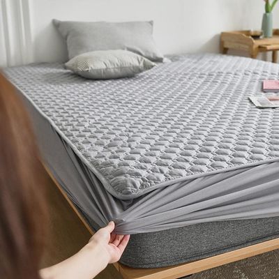 CFYCYHDZHT Deep Pockets Fits Summer Quilted Non Slip Deep Pocket Fitted Sheets, Bedroom Hotel Single Double King Size Mattress Protector Grey 180200cm