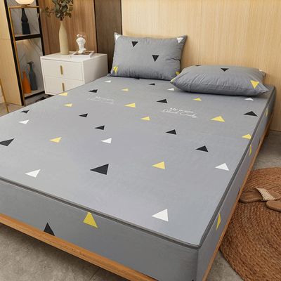 CFYCYHDZHT Bedding Best for Hotel Home Waterproof Zipper Cartoon six Sided All Inclusive deep Pocket Fitted Sheets, Mattress Protector for Children's Bedroom Grey 180cmx220cm+20cm