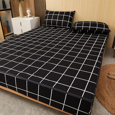 CFYCYHDZHT Bedding Set Waterproof Zipper Cartoon six Sided All Inclusive deep Pocket Fitted Sheets, Mattress Protector for Children's Bedroom Checkered 180cm200cm+25cm