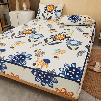 CFYCYHDZHT Bed Sheet Set Waterproof Zipper Cartoon six Sided All Inclusive deep Pocket Fitted Sheets, Mattress Protector for Children's Bedroom Flower 180cmx200cm+15cm