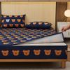 CFYCYHDZHT Comfy Sheets Waterproof Zipper Cartoon six Sided All Inclusive deep Pocket Fitted Sheets, Mattress Protector for Children's Bedroom Bear 180cmx200cm+15cm view 1
