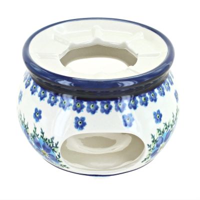 Blue Rose Polish Pottery - Blue Kalina Teapot Warmer - 5" Diameter - Decorative Teapot Stand for Keeping Tea Hot