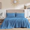CASA LINEN Alaskan King (108X108) Sheet Set Luxury Soft 100% Egyptian Cotton -Classic Collection Bed Sheet Set for Alaskan King Mattress Medium Blue Solid 1000 Thread Count 21" Deep Pocket view 1