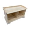 Peaceful Classics Rustic Pine Wooden Entryway Storage Bench, 36" W x 16.5" D x 20.5" H, Unfinished view 1
