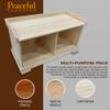 Peaceful Classics Rustic Pine Wooden Entryway Storage Bench, 36" W x 16.5" D x 20.5" H, Unfinished view 3
