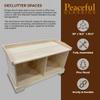 Peaceful Classics Rustic Pine Wooden Entryway Storage Bench, 36" W x 16.5" D x 20.5" H, Unfinished view 4