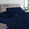 CASA LINEN Alaskan King (108X108) Sheet Set Luxury Soft 100% Egyptian Cotton -Classic Collection Bed Sheet Set for Alaskan King Mattress Navy Blue Solid 1000 Thread Count 21" Deep Pocket view 3