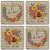 CoasterStone Sunny Farm Absorbent Set of Four Drink Coasters, 4.25 view 1