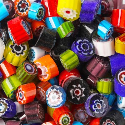 Mosaic Tiles 200 Pieces / 200 g Pack of Glass Mosaics Mosaic Tile Supplies for Home Decoration, DIY Crafts, Plates, Picture Frames, Flowerpots 0.51.5 cm Round Tiles (Full Color Mix)