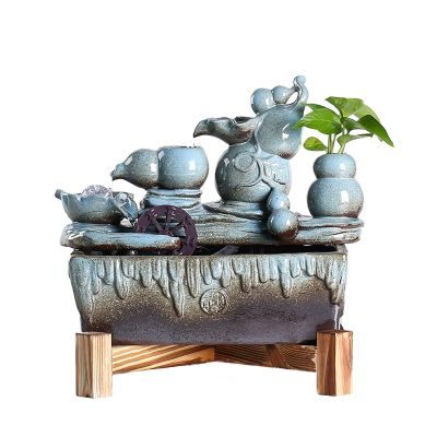 ZHANGJINYISHOP2016 Tabletop Fountains Ceramic Tabletop Fountain - 13.7 Inch Desktop Waterfall Feature - Zen Meditation Indoor Desktop Decoration Great Gift for Home or Office Space Indoor Fountain