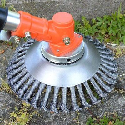QAZX Grass Trimmer Cutter Head with Thrust Washer, Rider Plate, Collar Nut, Maintenance Screwdriver, Bevel Washer, Wire Brush Cutter Trimmer Head for Rust Removal,Paving Stone