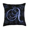 A Blue Flower Garden Leaf Plant Bloom Initial Letter Name Throw Pillow view 1