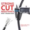 DELSWIN Security Steel Cable with Loops - 3/8 inch (10 mm) Thick (6' or 15') Heavy Duty Bike Lock Cable Vinyl Coated Braided Cables for U-Lock and Padlock view 3