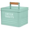 Calindiana Modern Farmhouse Metal Laundry Dryer Sheets Holder Fabric Softener Dispenser with Lid for Laundry Room Decor and Accessories and Space Saving Laundry Room Organization and Storage, Mint