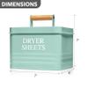 Calindiana Modern Farmhouse Metal Laundry Dryer Sheets Holder Fabric Softener Dispenser with Lid for Laundry Room Decor and Accessories and Space Saving Laundry Room Organization and Storage, Mint view 3