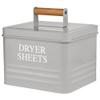 Calindiana Modern Farmhouse Metal Laundry Dryer Sheets Holder Fabric Softener Dispenser with Lid for Laundry Room Decor and Accessories and Space Saving Laundry Room Organization and Storage, Grey
