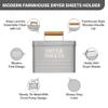 Calindiana Modern Farmhouse Metal Laundry Dryer Sheets Holder Fabric Softener Dispenser with Lid for Laundry Room Decor and Accessories and Space Saving Laundry Room Organization and Storage, Grey view 2