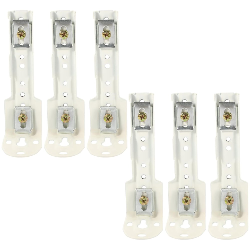 Healifty 6pcs Wall Mount Bracket Curtain Wall Mount Double Curtain Track White