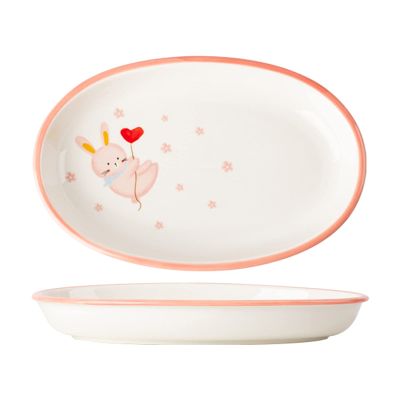 10-inch Oval Ceramic Dinner Plates,Porcelain Fluted Suitable Tableware for Sushi/Steak/Pasta/Pizza,Microwave, Oven, Dishwasher Safe, Scratch Resistant