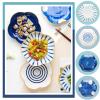 8-inch Dinner Plate Set, Blue and White Serving Plates, Tableware for Dinner/Steak/Main Course, Microwave & Dishwasher Safe (Color : Moon-Night) view 4