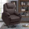 RELAXIXI Power Lift Recliner Chair, Recliners for Elderly, Heated Vibration Massage Sofa with USB Ports (Faux Leather,Brown) view 1