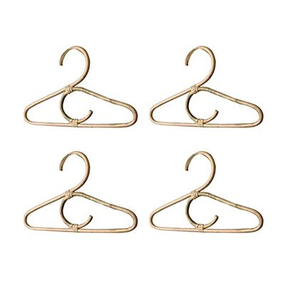 10PCS Rattan Hangers for Clothes Kids Garments Organizer Little Rack Children Hanger Kids Room Decor Wardrobe Hangers