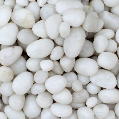 UKAL Pebbles Glossy Home Decorative Vase Fillers White Stone, 1 Kg