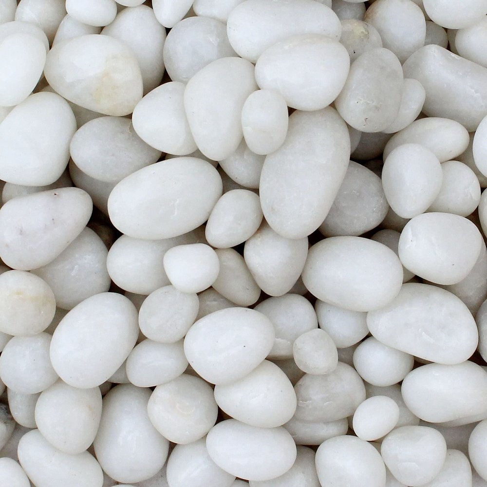 UKAL Pebbles Glossy Home Decorative Vase Fillers White Stone, 1 Kg