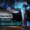 Tangkula Pedestal Fan, Oscillating Standing Fan with Remote Control & 3 Speeds, Free Stand Fan with Adjustable Height, LCD Display, Timer & Double Blades, Ideal for Bedroom, Home, Office view 3