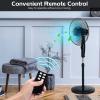 Tangkula Pedestal Fan, Oscillating Standing Fan with Remote Control & 3 Speeds, Free Stand Fan with Adjustable Height, LCD Display, Timer & Double Blades, Ideal for Bedroom, Home, Office view 4