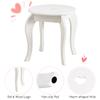 HONEY JOY Kids Vanity Set with Mirror, Toddler Wooden Vanity Table with Stool & Drawer, Removable Top, Princess Pretend Play Beauty Makeup Dressing Table Playset for Little Girls(White) view 4