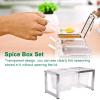 AIZYR Transparent Seasoning Box, Acrylic Storage Container with Stainless Steel Rack, Lid and Spoon for Home Kitchen Spice Tools view 2