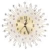 Amosfun 3D Clock Wall Decor Bling Silver Wall Clock Diamonds Living Room Decor Modern (Gold) view 1