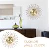 Amosfun 3D Clock Wall Decor Bling Silver Wall Clock Diamonds Living Room Decor Modern (Gold) view 4