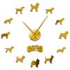 Doberman Pomeranian Rottweiler Poodle Pitbull Siberian Husky Jack Russel Popular Dog Breed DIY Giant Wall Clock Puppy Home Decor Gold 37Inch(90cm) view 1