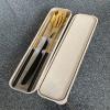 Stainless Steel Portable Chopsticks Spoon Set, 4pcs Travel Utensils Cutlery Set, Including Fork Chopsticks Spoon with Case view 2